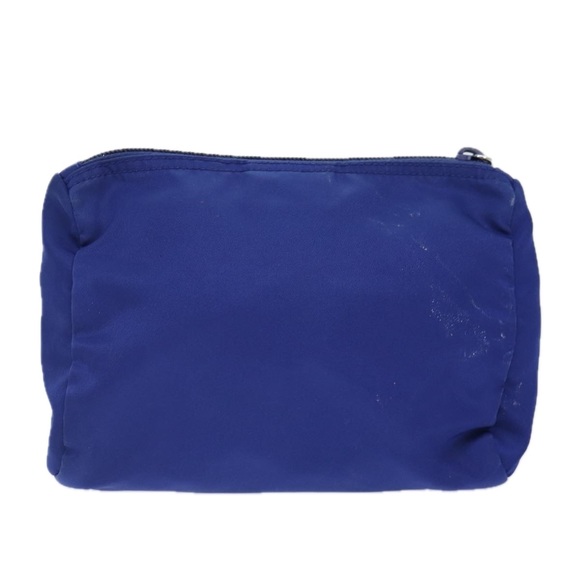 PRADA Pouch Nylon Blue Silver Auth 87469 - Picture 2 of 16